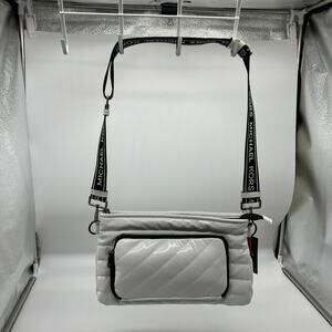 Think Royln Crossbody with Pouch White Patent Crossbody